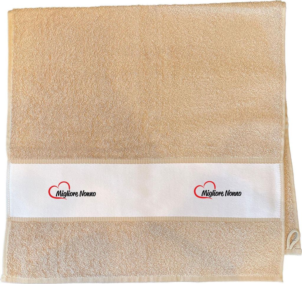 Huuraa Handtuch Migliore Nonno Cuore 50x100cm Sand Baumwolle Handtuch Geschenkidee