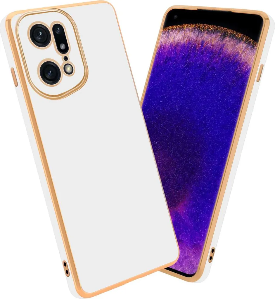 Cover Lucida per Oppo Find X5 Pro - Cadorabo Silicone Oro e Bianco