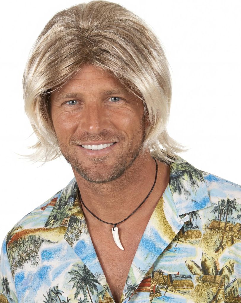 Parrucca da uomo retro surfer bionda - taglia unica Immagine del prodotto 