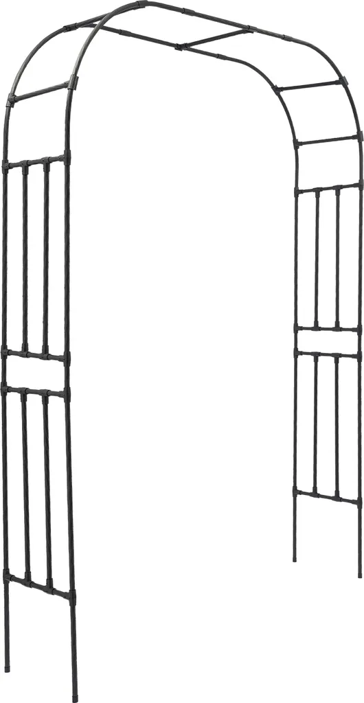 Support pour Arceaux Végétaux Noir en Métal Robuste pour Jardin 120cm