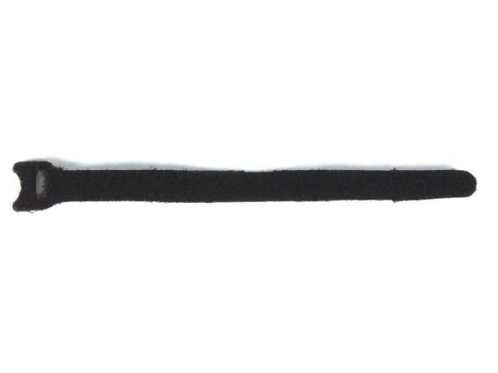 Perel 10 Stück wiederverwendbare Klettband-Kabelbinder, schwarz, 205 x 12,5 mm, UV-beständig, für