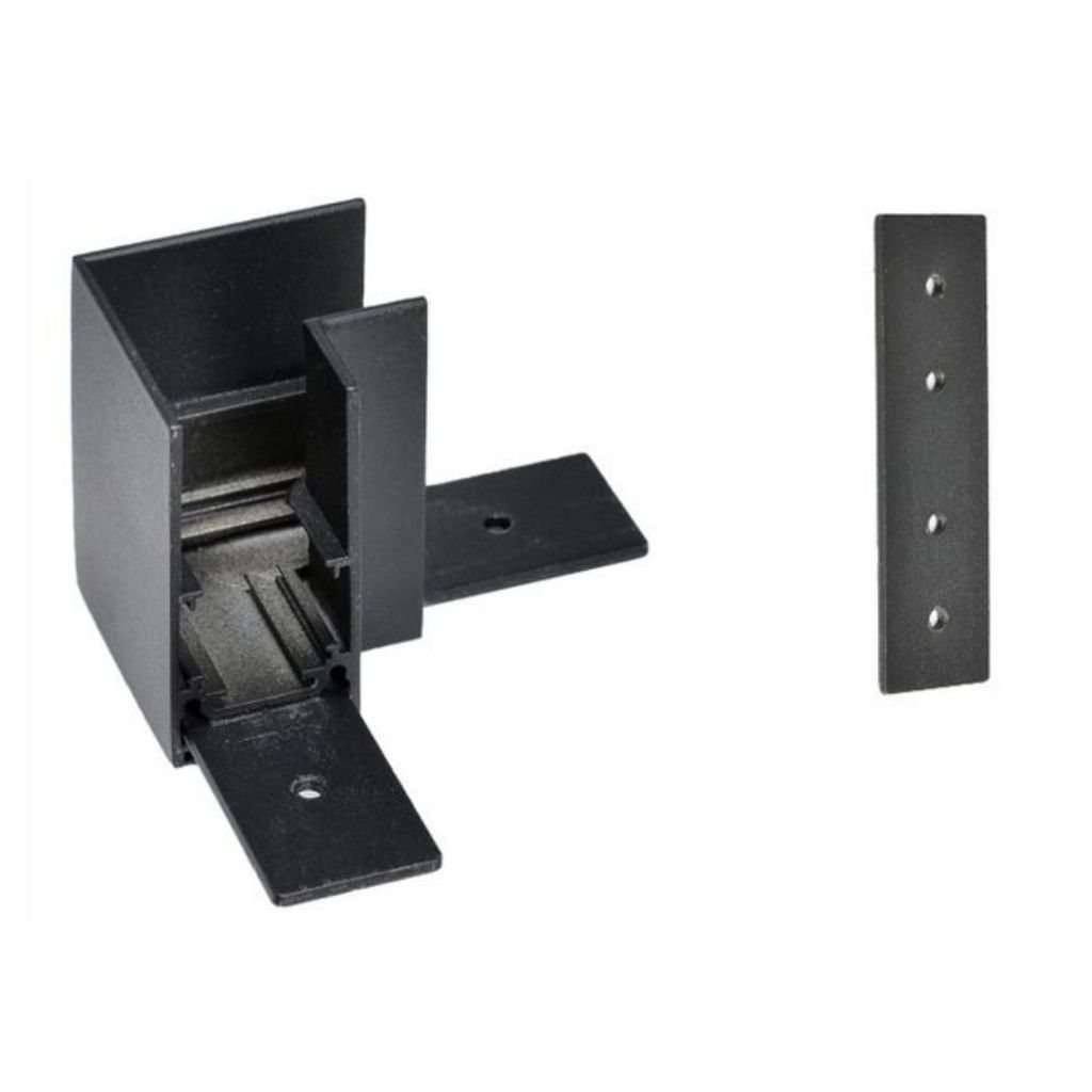 Qub Line L-Verbindungsstück – Magnet-Schiene – Schwarz – Eckverbinder für Deckenmontage in Magnetschienensystemen