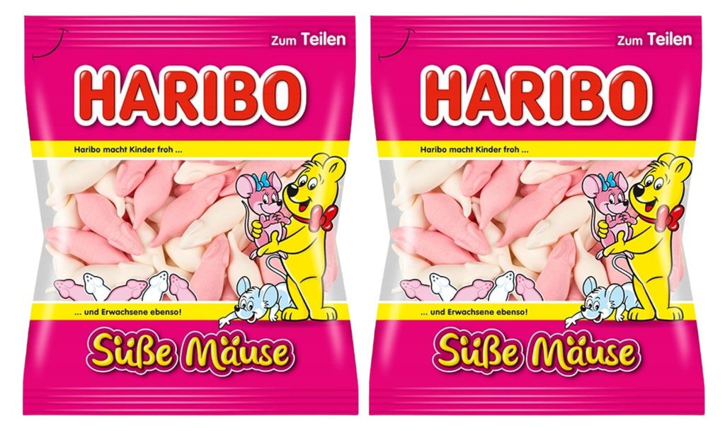 Bonbons gélifiés Susse Mause 175 g - Haribo - 2 paquets Image du produit 