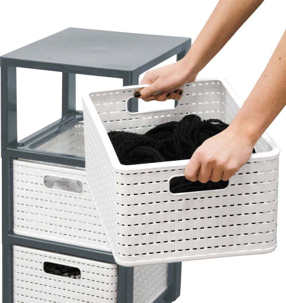 Organizzatore Rotho Country Cappuccino | Design Rattan per Bagno e Casa - 11