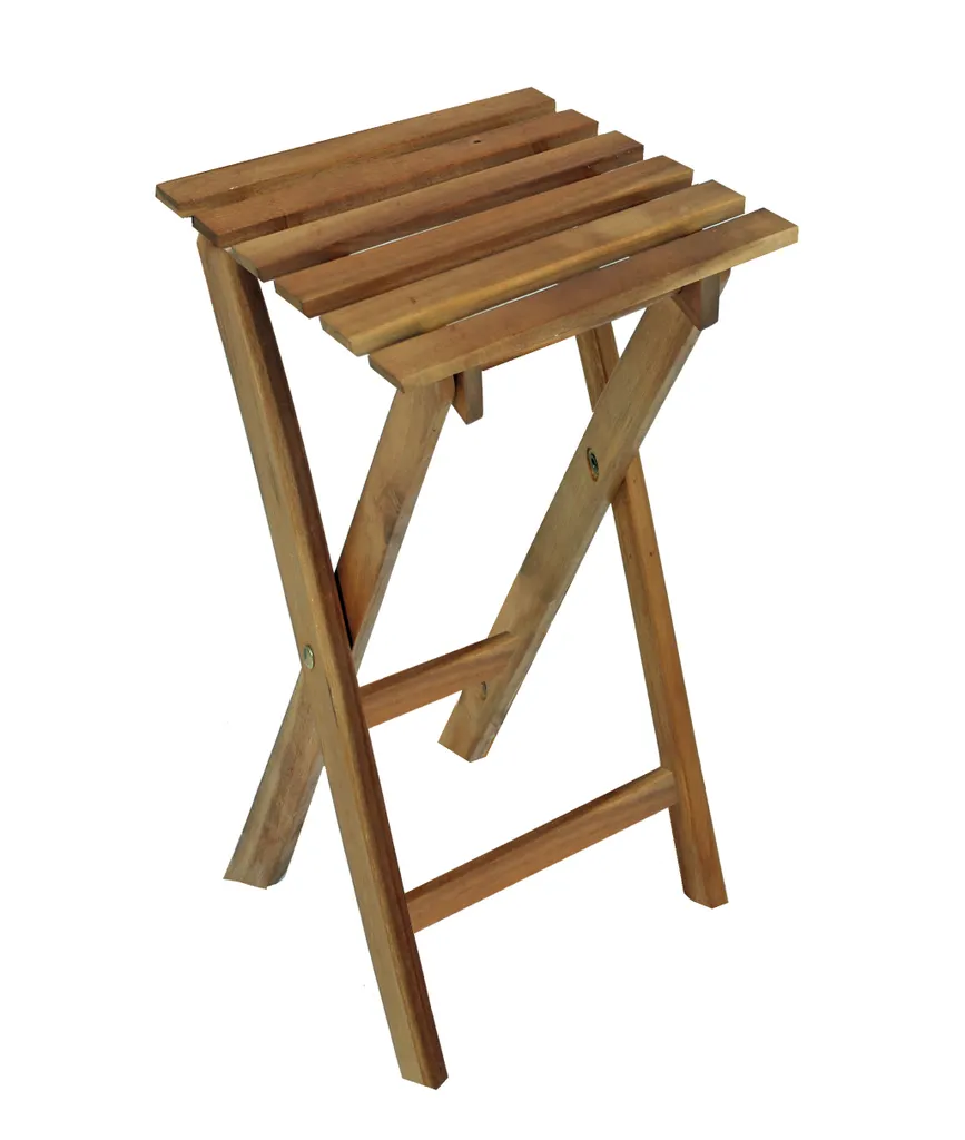 Sgabello pieghevole da giardino in eucalipto - 62 cm - sgabello in legno da fiori - tavolino