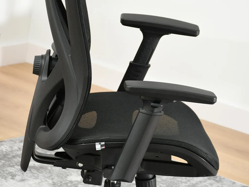 Chaise de bureau DELMY noir ergonomique - Siège confortable à roulettes - 10