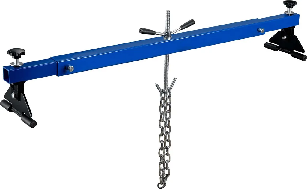Ponte motore Wiltec fino a 300 kg traversa parafango 111-179 x 23 x 35 cm, supporto motore per riparazione motori, paranco motore per auto, gru di sollevamento in acciaio