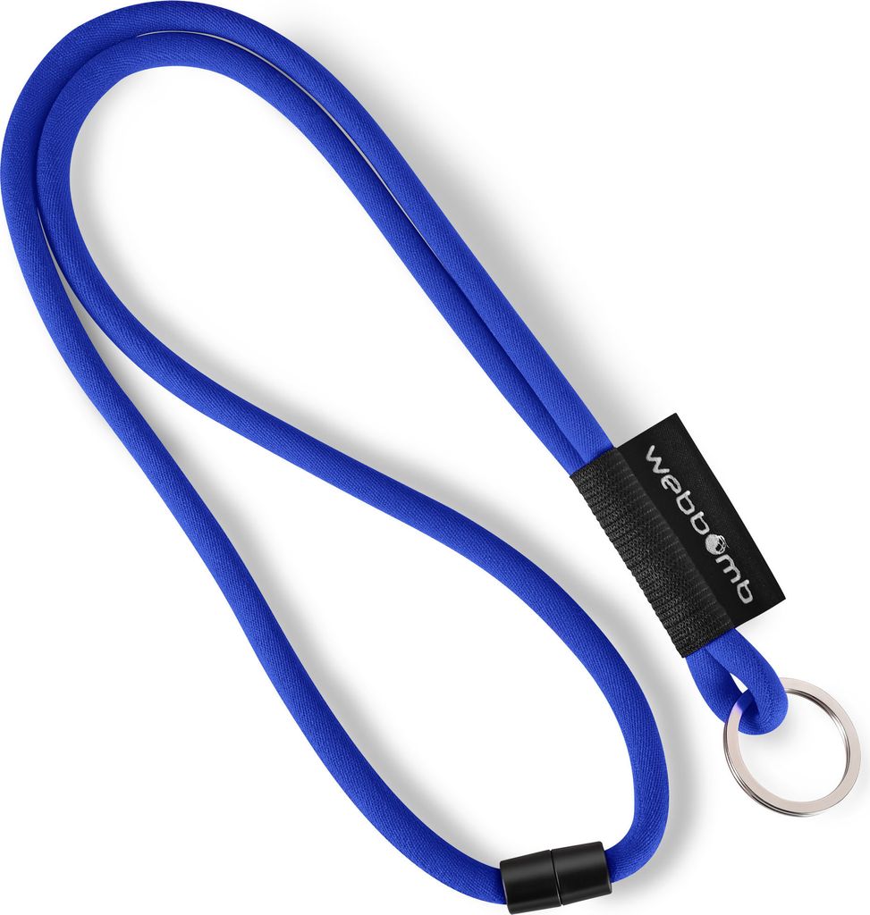 webbomb® Tubular Lanyard rund Blau Schlüsselband weich mit Produktbild 