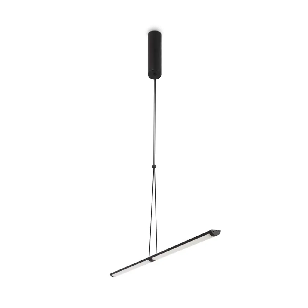 Luminaire LED Plafond Haut Suspension Noire Réglable 205 cm Grand Volume