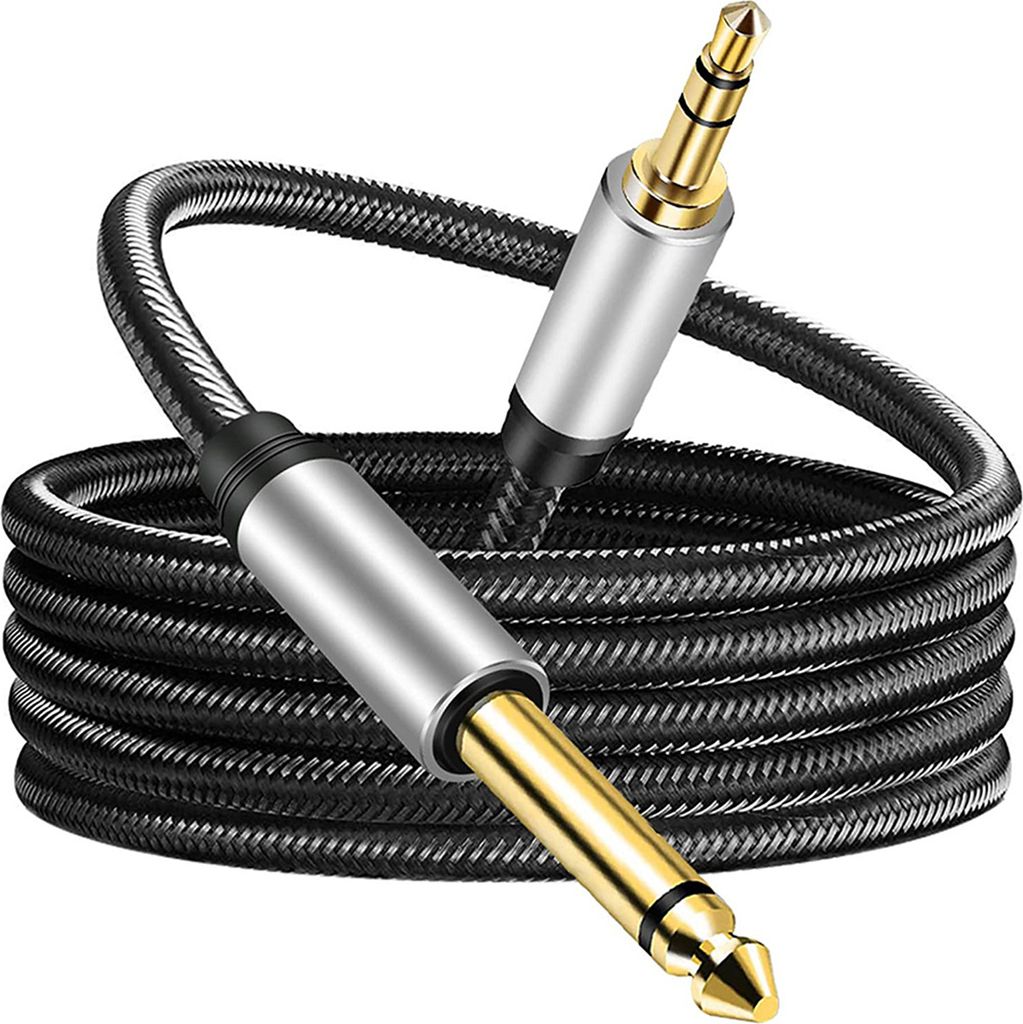 Audiokabel 3,5 mm TRS auf 6,5 mm TS Hochwertige Tonübertragung Einkanaliges Audio-Verbindungskabel Stecker auf Stecker