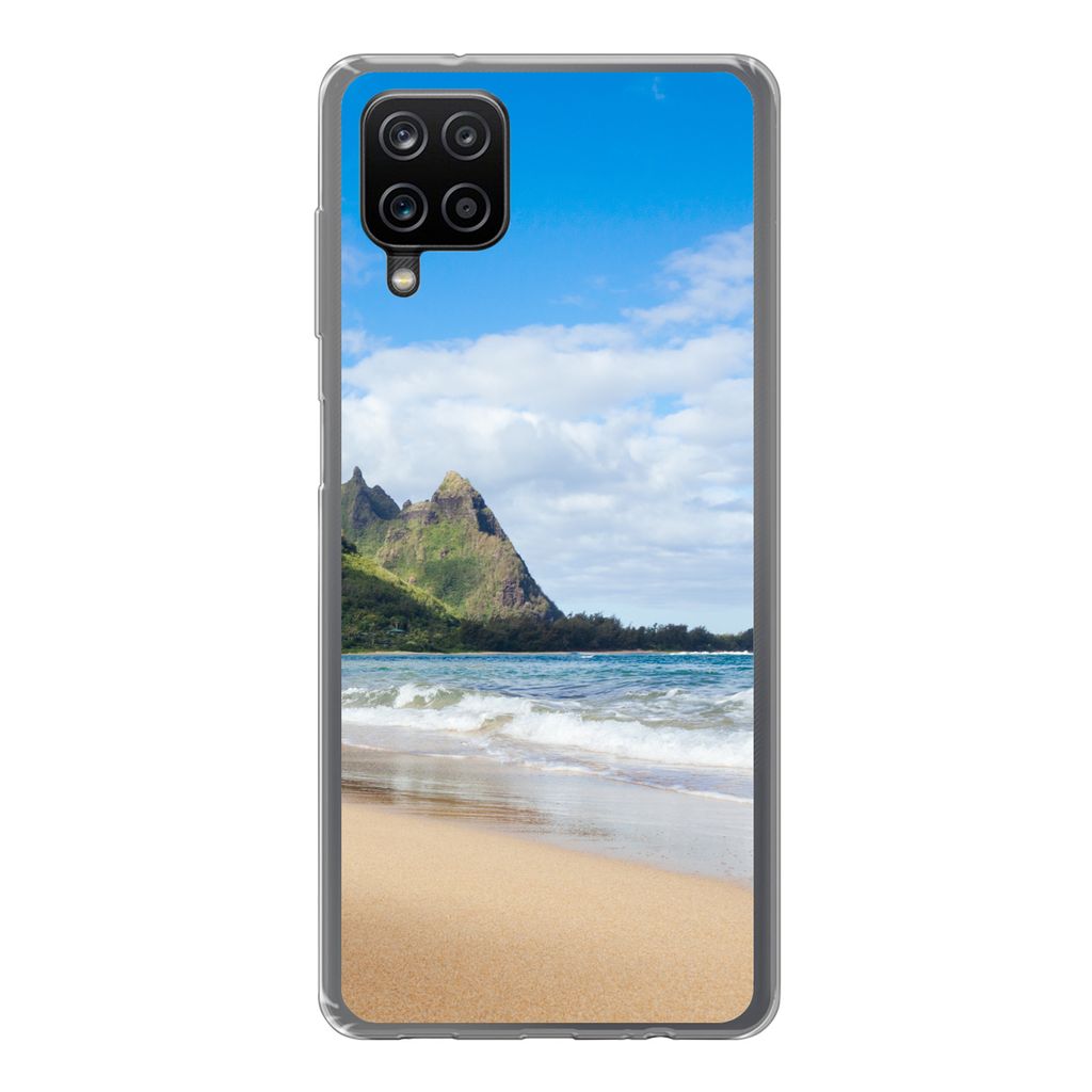 MuchoWow Handyhülle Schutzhülle Hülle für Samsung Galaxy A12 Strand - Tropisch - Hawaii Silikon Softcase Handy Hülle - Bild