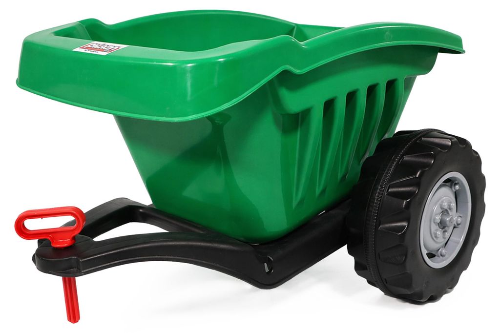 Anhänger für Kindertraktor grün mit Kippfunktion 35 kg belastbar ab 3 Jahre