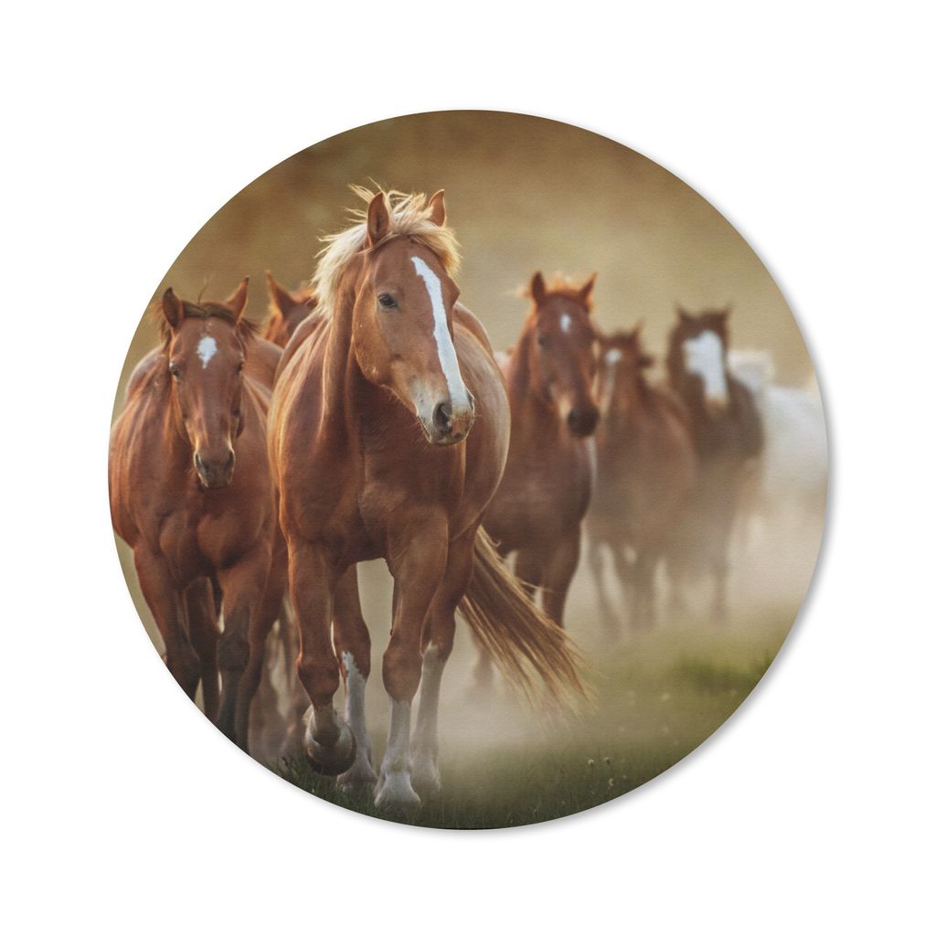 MuchoWow Mauspad Mousepad Pferde - Licht - Natur 40x40 cm - Mousepads - Maus Mat - Pad - Mausunterlage - Schreibtisch Accessoires