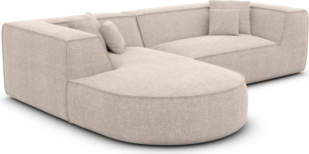Strukturstoff L-Form Sofa Liberia Beige Links