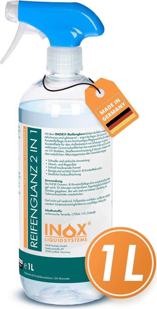 INOX 1L Reifenglanz 2:1 Kunststoffpflege & Gummipflege Reifenpflege Reiniger