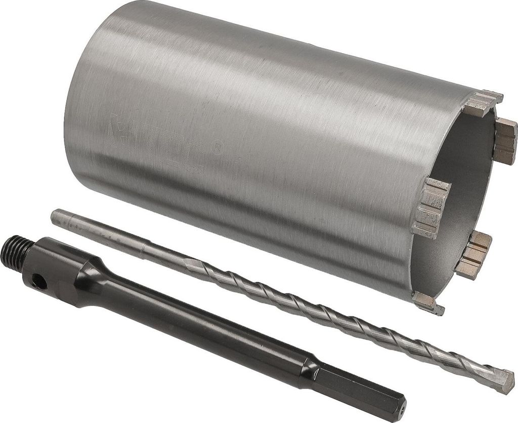 Diamant Bohrkrone Nutzlänge 180 mm Ø 102 mm 6-kant Adapter lang mit Zentrierbohrer