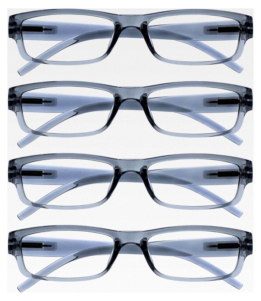 Lesebrille Grau Leicht Komfortabel 4er-Pack Herren Damen