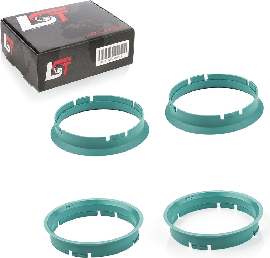 4x Zentrierringe Türkis Alufelgen Ø 70 mm - 66,6 mm für SAAB für OPEL für VOLVO