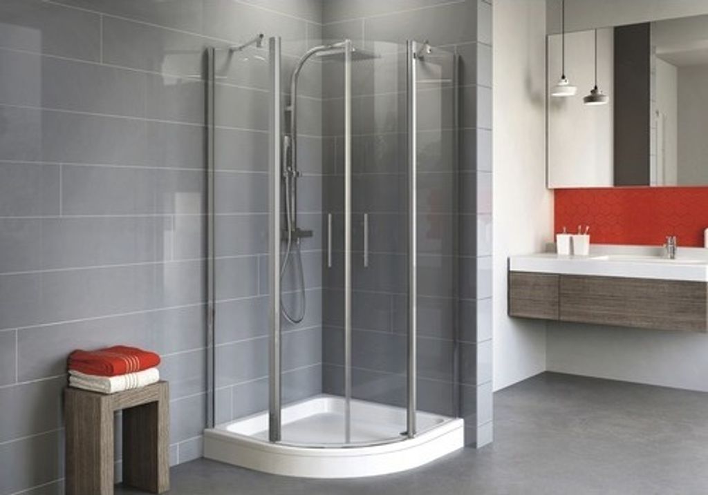 Runddusche mit Drehtür SCHULTE Alexa Style 2.0 ExpressPlus 80 x 80 cm Radius 550 Profil aluminium Klarglas schmutzabweis