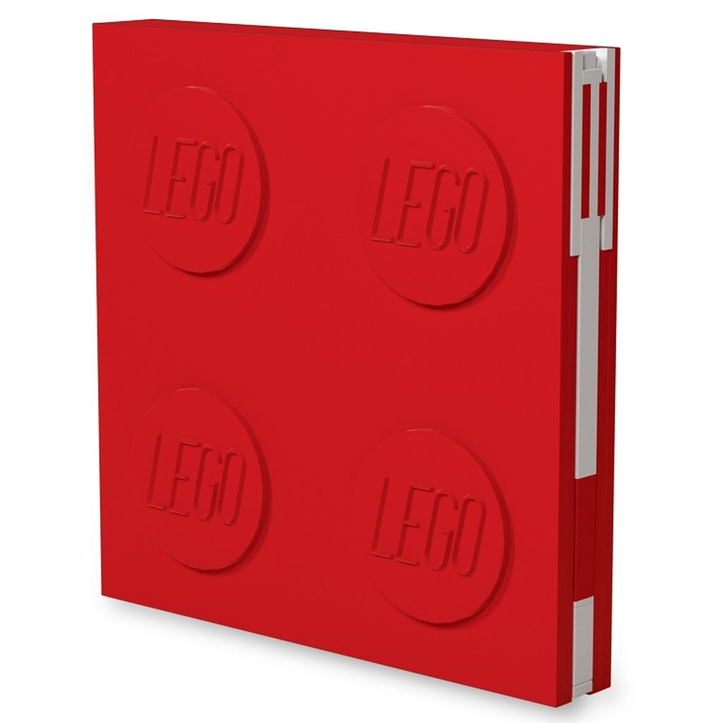 LEGO - verschließbares Notizbuch mit Gelstift (15,8 x 2 x 15,8cm), Farbe:rot