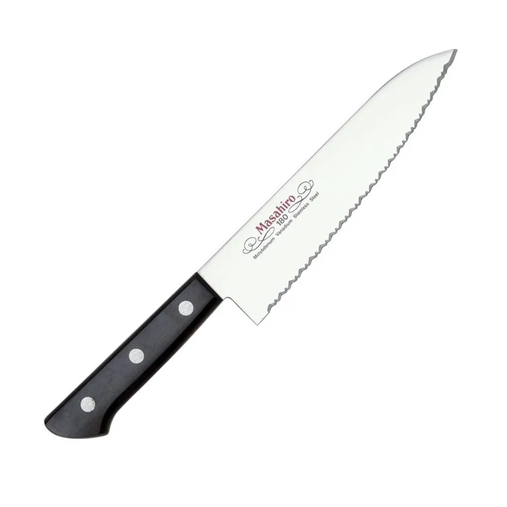 Coltello Masahiro Chef 180mm Wave Edge 14040 Acciaio MBS-26 Professionale - 1