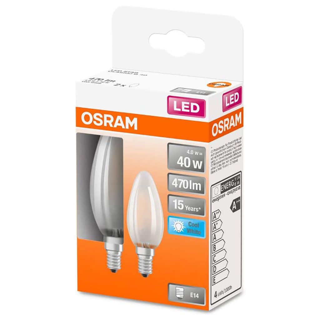 Led Flamme Verre Dépoli 4w E14 Froid Boite 2 - Osram Image du produit 