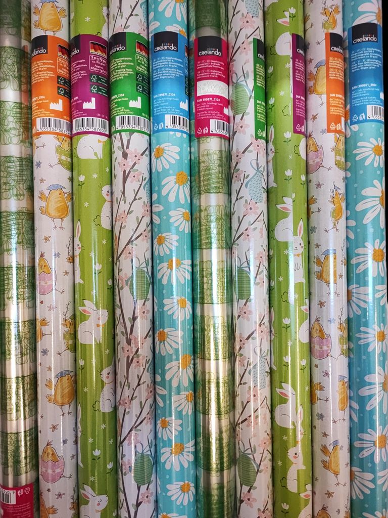 10 Rollen Geschenkpapier Ostern 500x70 cm Produktbild 