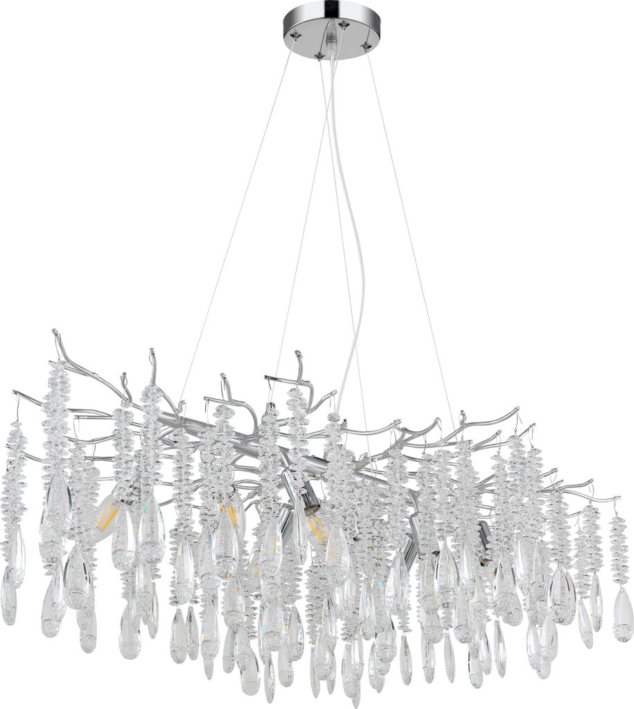 GLOBO Lighting Kronleuchter KINGA LBH 100x60x120 cm silber Luster
