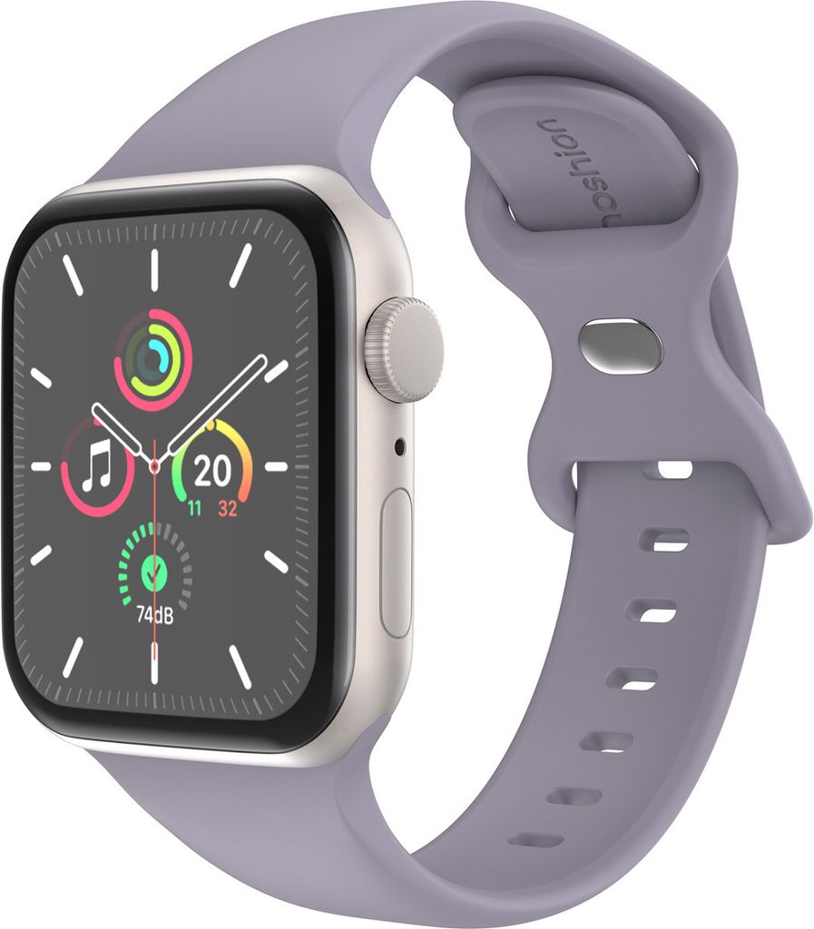 imoshion Silikon-Armband+ für Watch Series 1 t/m 9 / SE (38/40/41 mm) | Series 10 / 11 (42 mm) - Größe S/M - Lavender