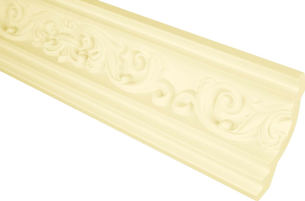 GRAND DECOR Stuckleisten Decke Barock Stil, PolyurethanHartschaum & Flexibel - 2m Deckenleisten gemustert Deckenzierleisten Stukatur (2 Meter C773 ...