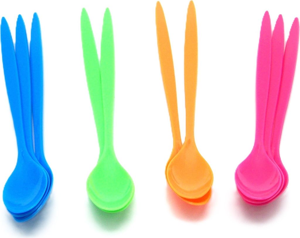 Bunte Joghurtlöffel Dessertlöffel Set 10 Stück 215mm farbig Produktbild 