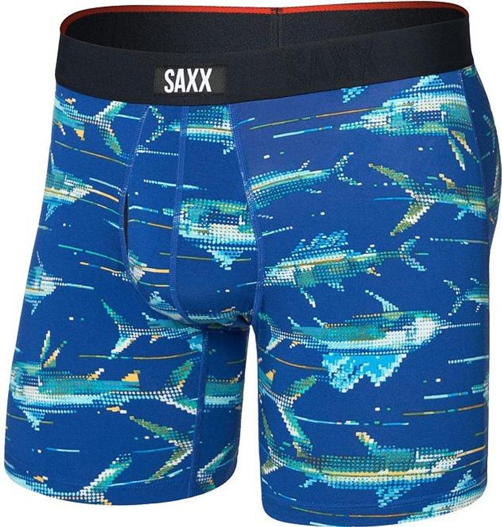 SAXX VIBE XTRA SOFT COMFORT BOXER BRIEF FLY Herren, digi fish-sapphire Größe: L
