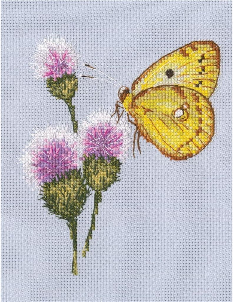 RTO Kreuzstich Set "Auf die Blume fliegen" M752, Zählmuster, 12.5x14.5 cm
