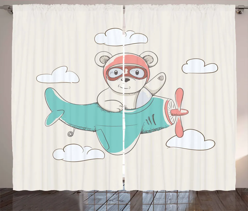 ABAKUHAUS Aereo Tenda rustica, Orsetto nel cielo, Soggiorno Tenda universale con passanti e ganci, 280 x 245 cm, Multicolore