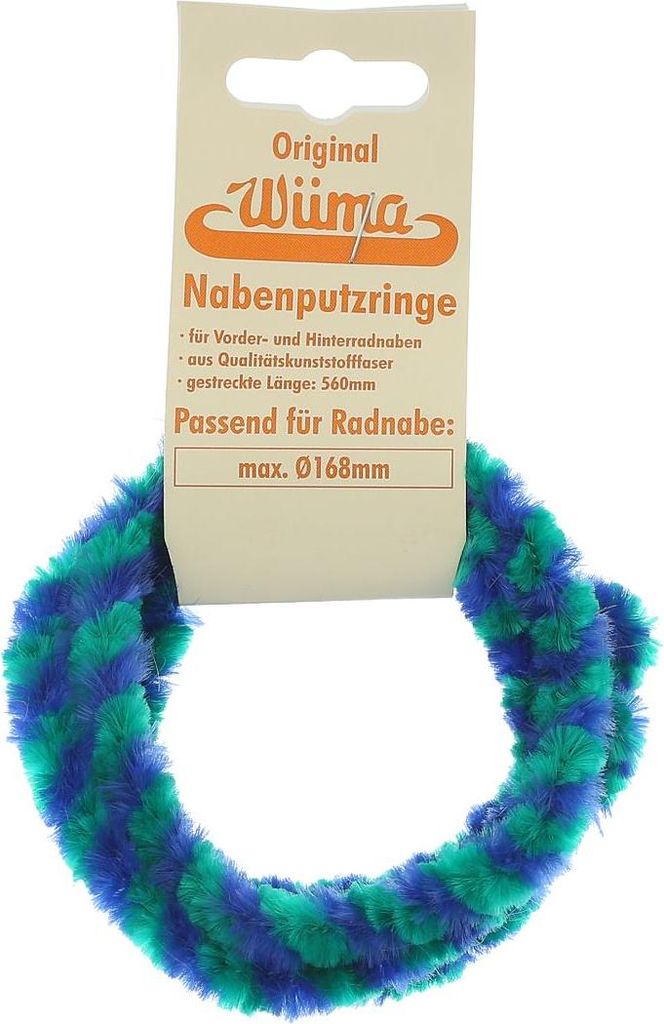 Nabenputzringe WÜMA Grün/Blau (Set 2x 56cm für Moped, Produktbild 