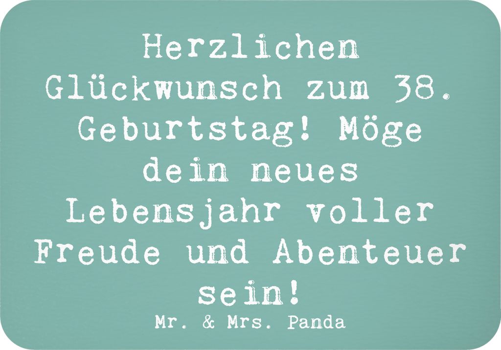 Mr. & Mrs. Panda Kühlschrankmagnet Spruch 38. Geburtstag Freude Abenteuer - Meeresbrise - Geschenk, küchenmagnet, Leben, Alter, Happy Birthday, L...