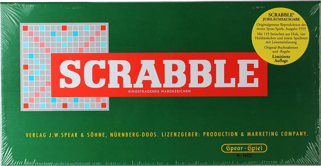 Scrabble Édition Anniversaire avec plateau luxe et jetons de qualité