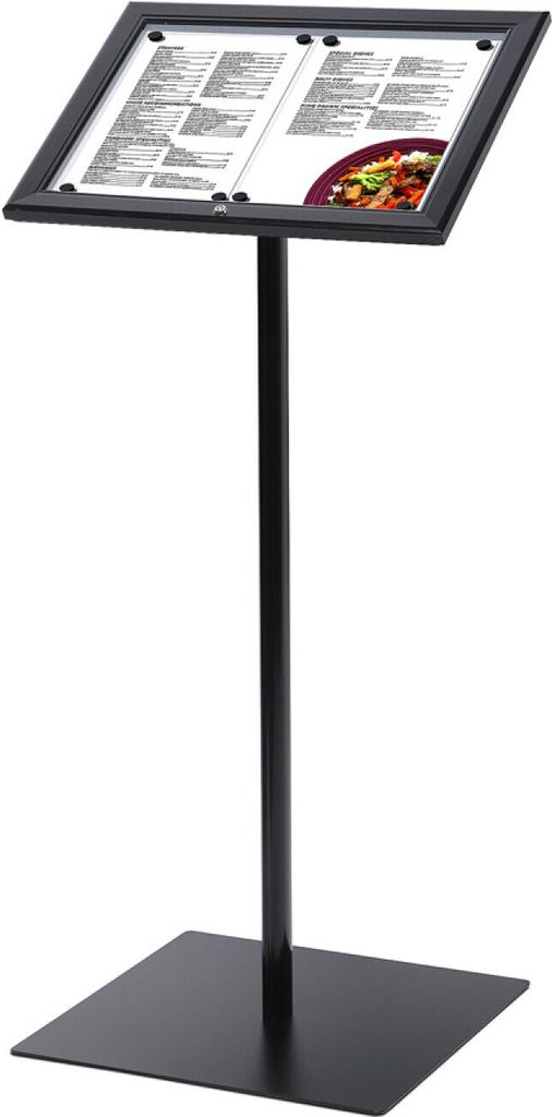 Showdown Speisekartenständer für Außen - 2x DIN A4 - Aluminium - Schwarz