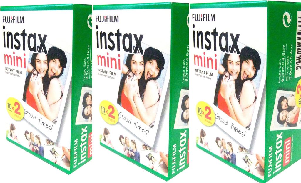 3 x 1A PHOTO PORST Fujifilm Instax Mini Film (je 20 Aufnahmen) 264 g
