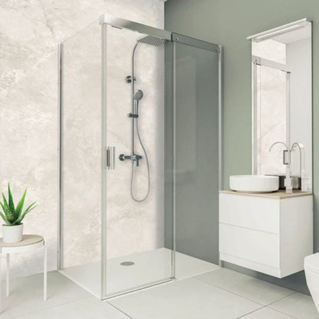 Duschrückwand BREUER Marmor beige Seidenmatt 210 x 100 cm 9482560000202