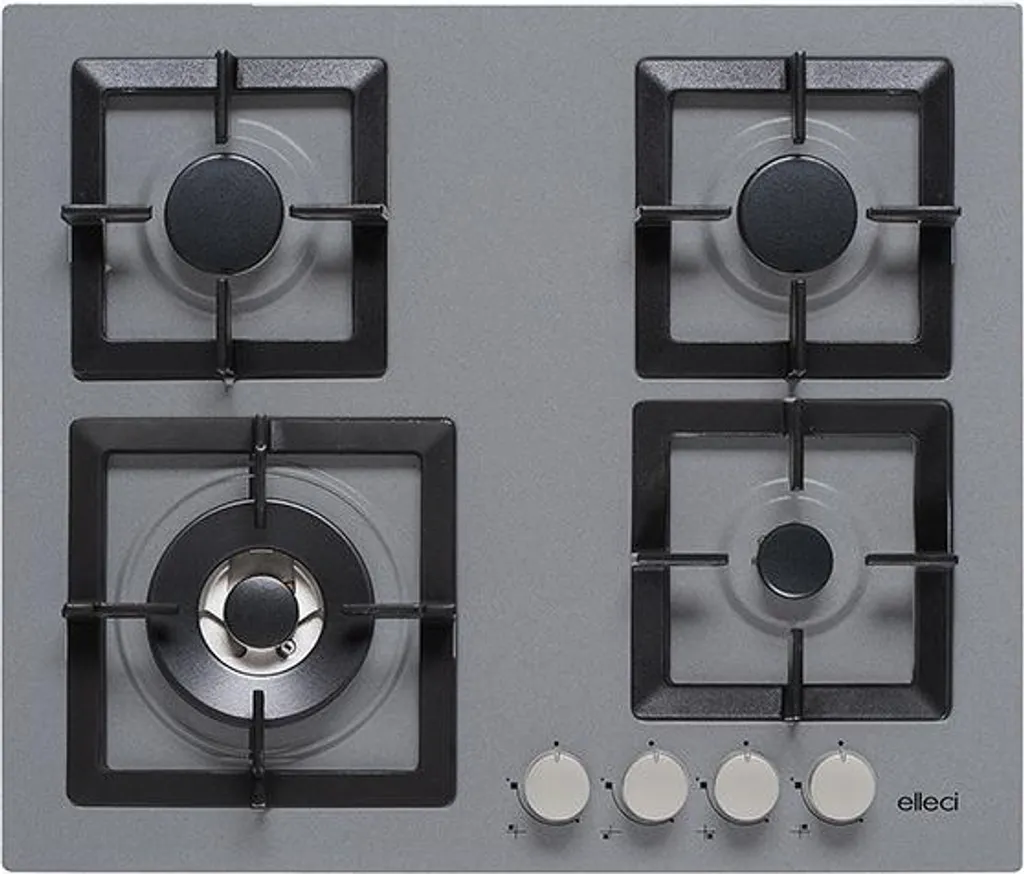 Elleci Plano 60 TCL Titanium Table de cuisson à gaz 4 brûleurs encastrable