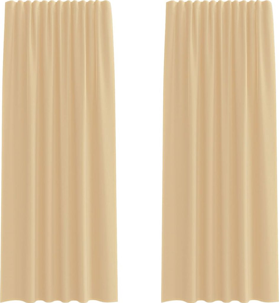 Voile Vorhänge mit Schlaufen 2 Stk. Sandfarbe 140x245 cm