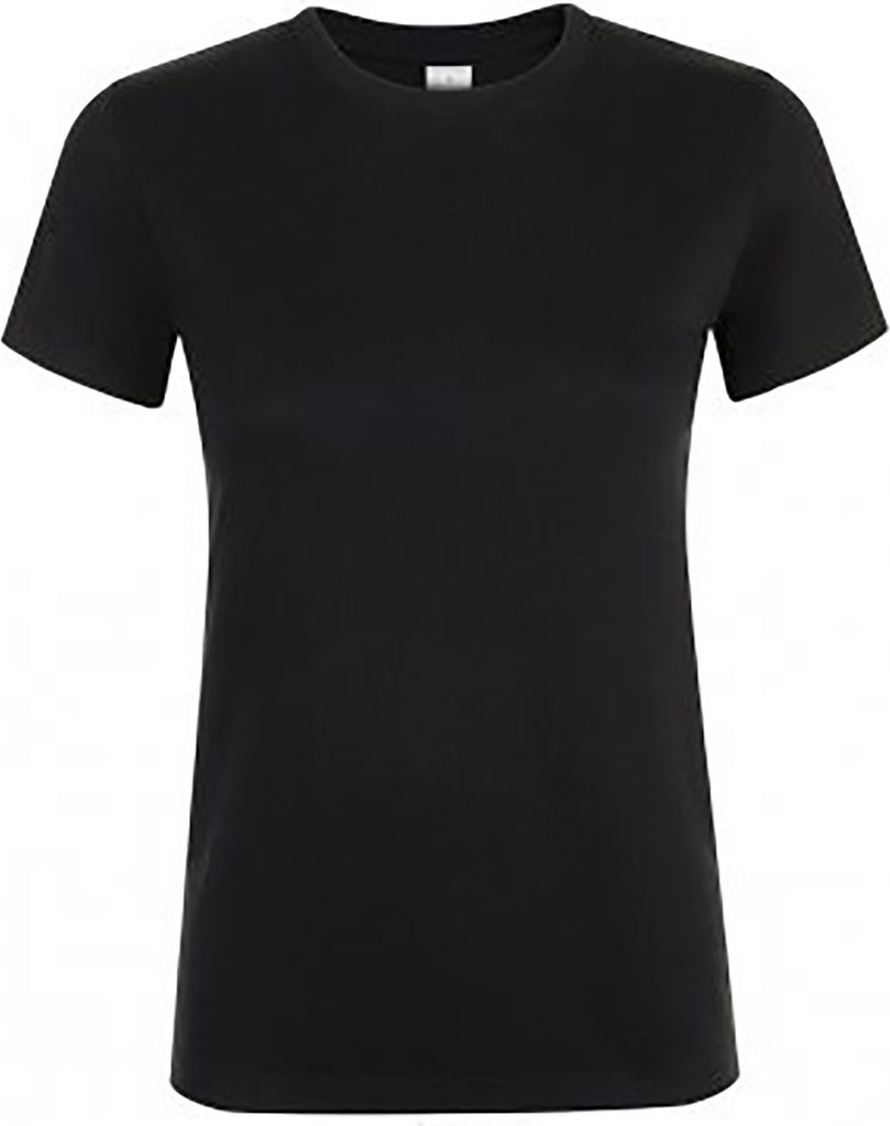 SOLS Damen Kurzarm-T-Shirt Regent PC2792 (XL) (Tiefschwarz)