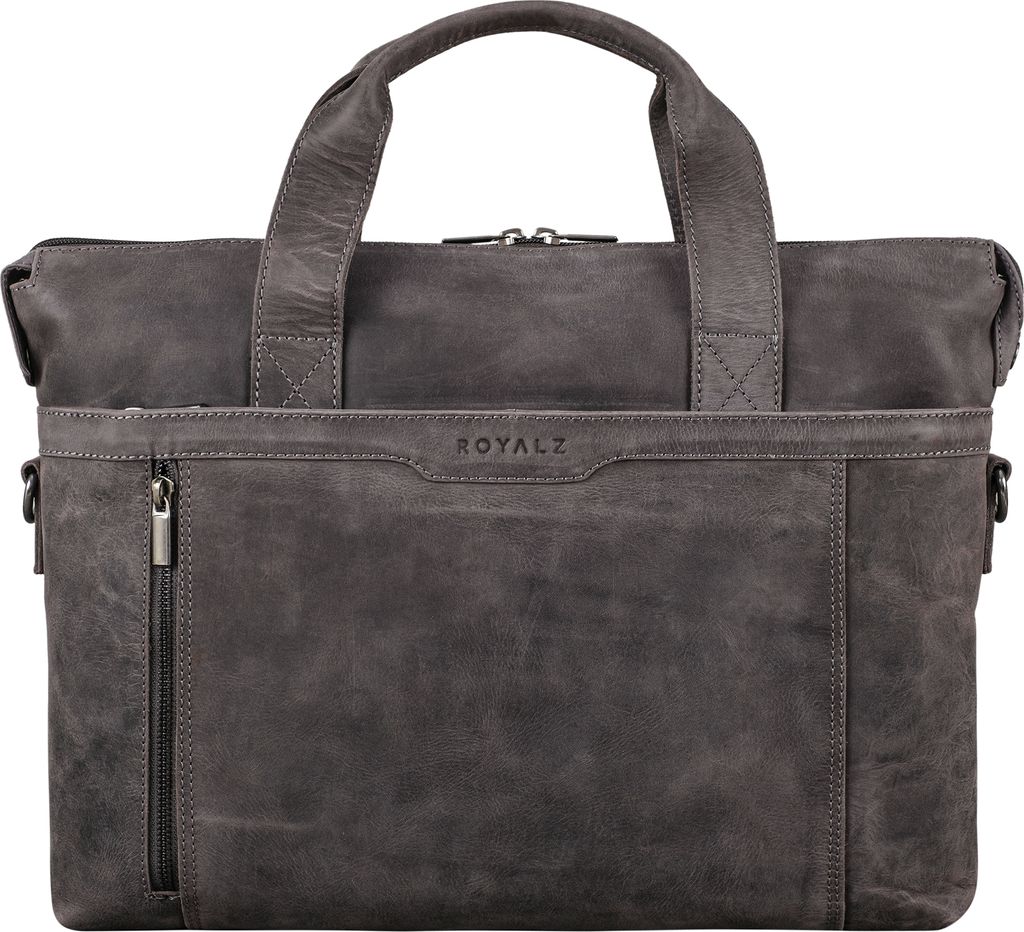ROYALZ 'Seattle' Moderne Ledertasche Herren aus Echtleder groß - ideal als Business Aktentasche flache Laptoptasche 14 - 15.6 Zoll zum Reisen mit ...
