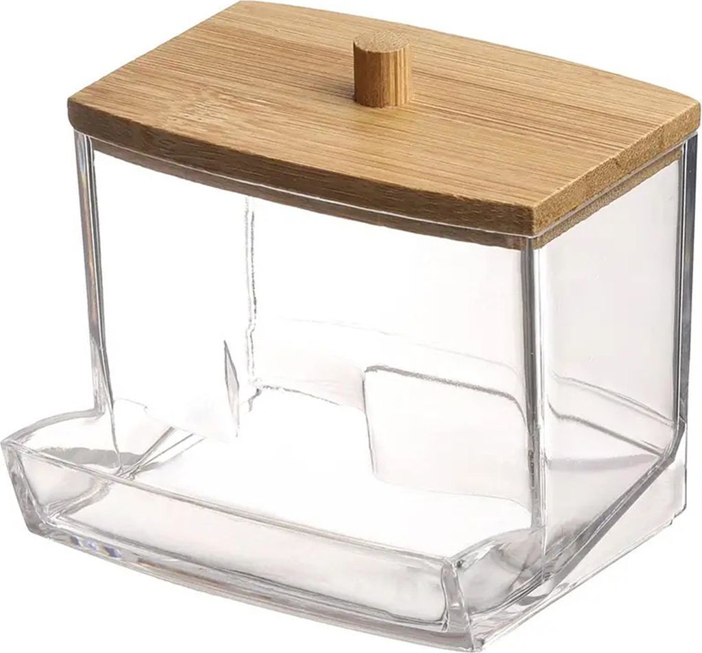 Wattestäbchenbox mit Deckel, staubdicht, transparent, sichtbares Design, Zahnstocher, Wattestäbchenspender, Aufbewahrungskoffer