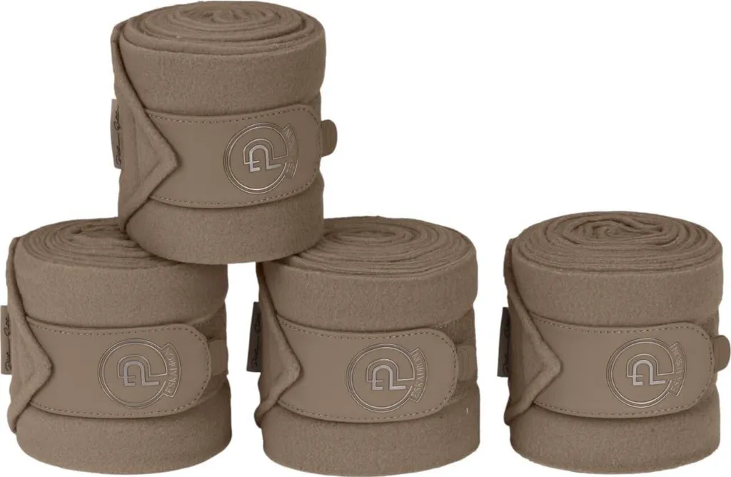Set de 4 bandes en polaire Eskadron Platinum pour cheval Full Taupe