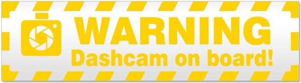 Kiwistar Dashcam on Board Warning gestreift Magnetschild Schild magnetisch - 60cm Gelb - Magnetfolie für Auto PKW Kfz