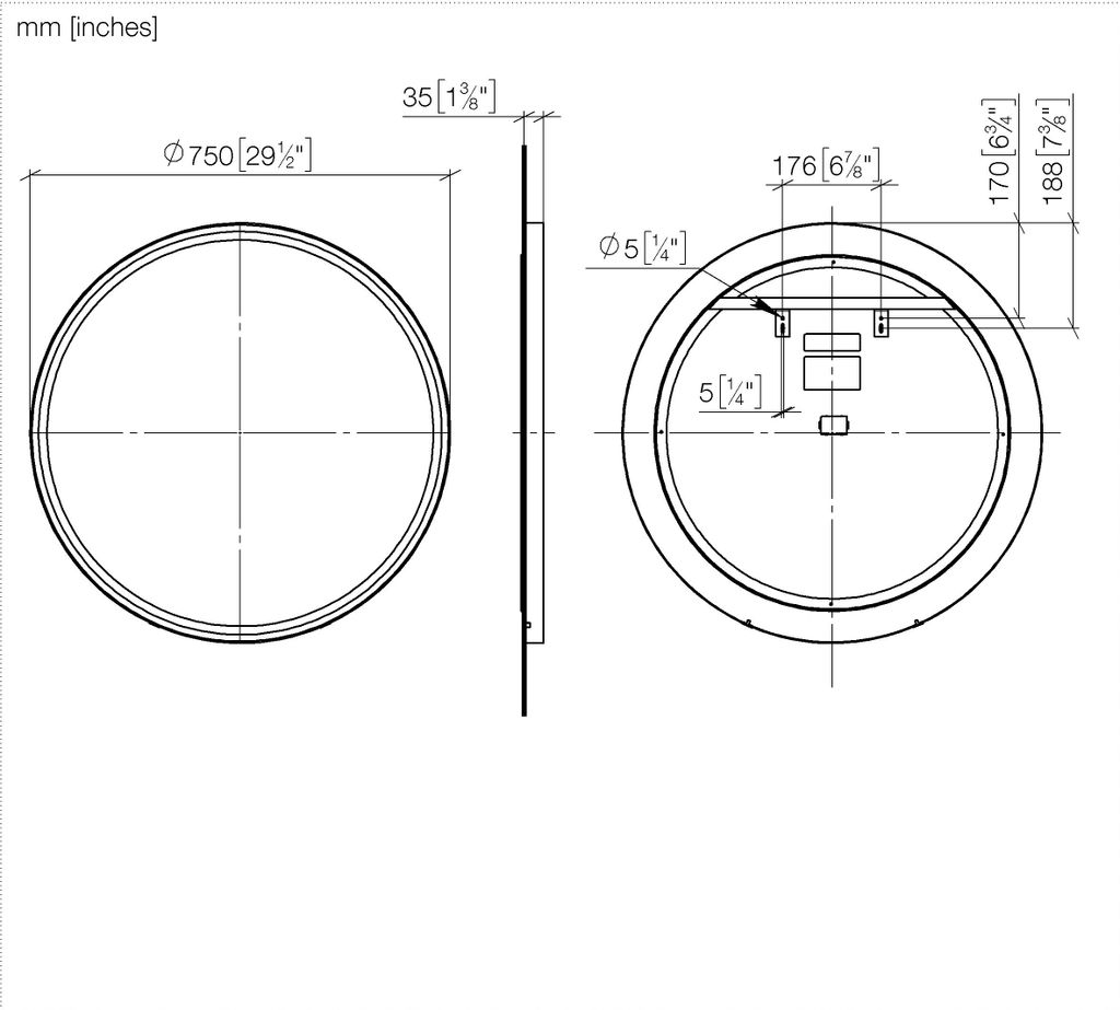 DORNBRACHT 83151979-10 Lichtspiegel, rund SERIENNEUTRAL