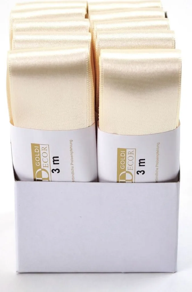 Goldina Nastro Doppio Raso Crema 40mm x 3m | Eleganza per Bomboniere