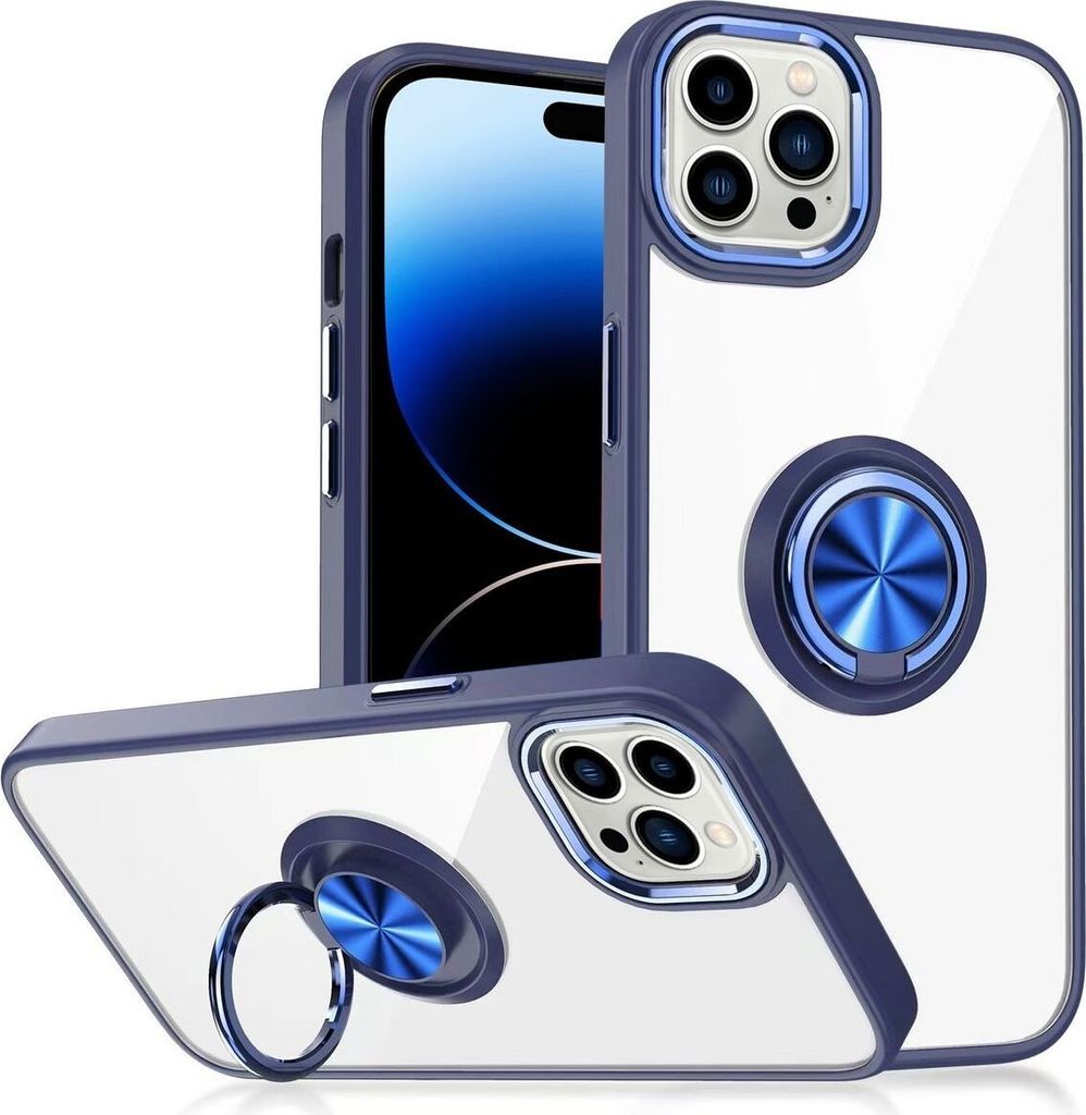 König Design Hülle kompatibel mit Apple iPhone 15 Pro Kunststoff Soft Handyhülle - Handy Case Blau